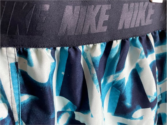 Nike BoardShorts Swim 37763  Back Elastic LaceUp Front Blues SZ Large Sharp - Picture 4 of 10